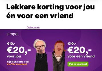 20 euro korting op een nieuw abonnement