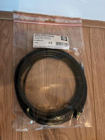 Coaxkabel 5m zwart - nieuw in verpskking