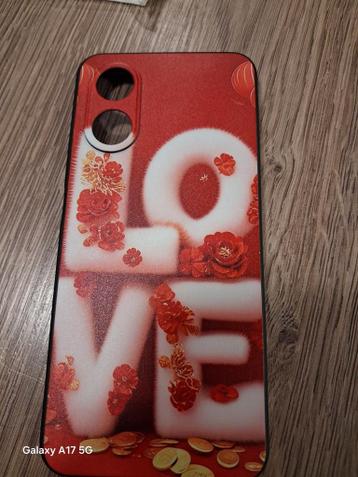 Oppo A17 Hoesje - Rood met 'LOVE' Design