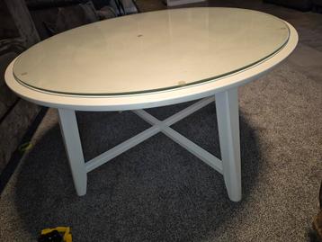 Ronde salontafel met glazen blad