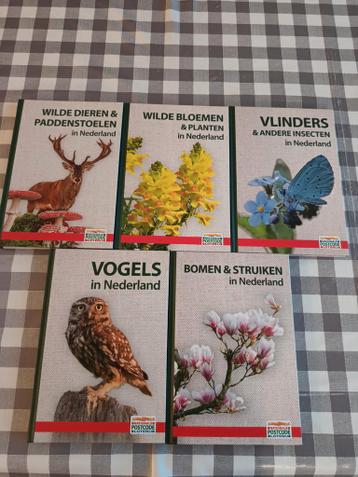 Gratis 5 boeken natuur, wilde dieren,  bloemen, vlinders etc