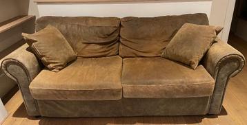Bruin Suede 2-sits bank van Goosens