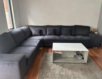 Hoekbank 6 persoons Donkerblauw MOET VRIJDAG WEG!