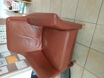 Leren fauteuil, bruin