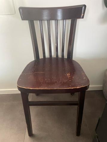 3 bruine houten cafestoelen - gratis ophalen