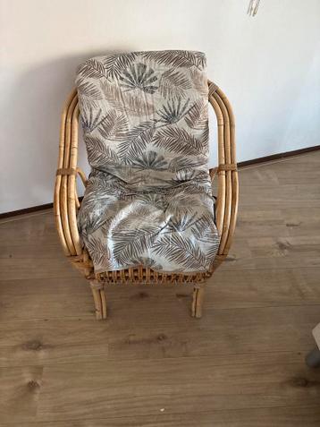 Rotan Zitstoel met Armleuningen en Kussens