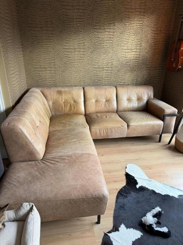 Grote leren hoekbank