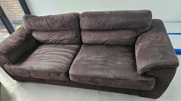 Mooie suède driezitsbank - 2,25m