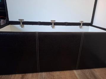 Bedbank / Opbergbox Kunstleer Zwart Bruin