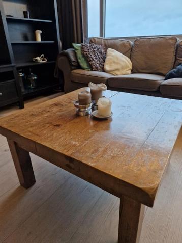 Massief eiken salontafel –  80  80 cm – gratis af te halen