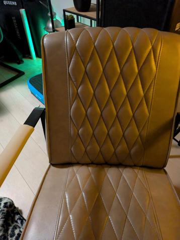 Lederen bankstel 2-zits + vintage stoel