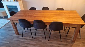 Massief houten eettafel 240x100
