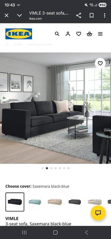 Black Blue Saxemara ikea vimle covers