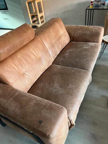 Leren bankstel met ligfunctie - 2 en 3,5 zits