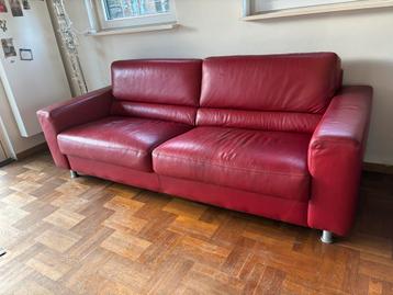 Leren 2,5-zits bank - 217 cm - gratis ophalen