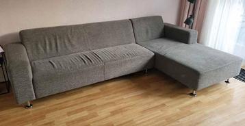 Grijze hoekbank met longchair