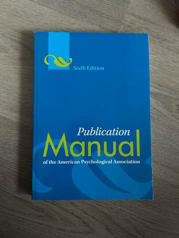 APA manual 6th editie
