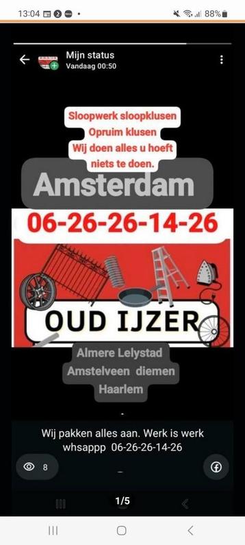 Pino oudijzer wij halen het gratis OP . 06 26 26 14 26