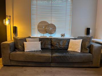 Leren bank inclusief hocker