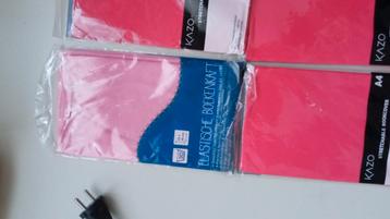 6 rekbare boekkaften - roze tinten - nieuw