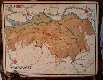Oude schoolkaart van Noord-Brabant, 1950 (?)