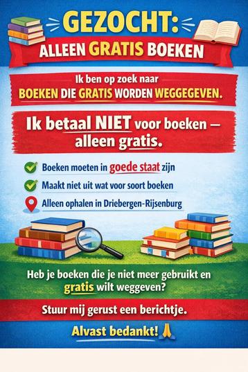 Gratis boeken gezocht!