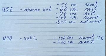 Diverse usb oplaadkabels