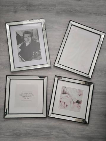 Set van 4 fotolijsten met spiegelrand Erik Kuster stijl