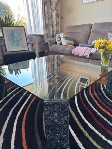 Glazen salontafel 110x110 cm