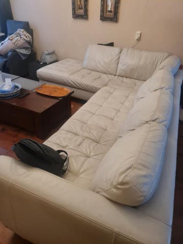 Echt lederen hoekbank