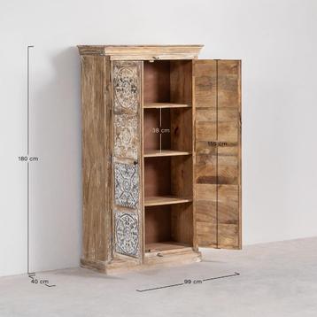 Solid mango wood wardrobe (SKLUM Heb)