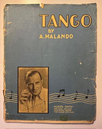 Malando, oud muziekboekje, 12 bekende tango's, gratis