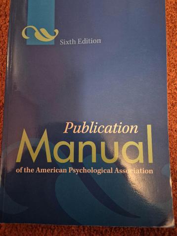 Publication Manual of the American Psychological Association
