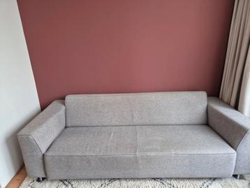 3-zits bankstel stof geweven grijs.