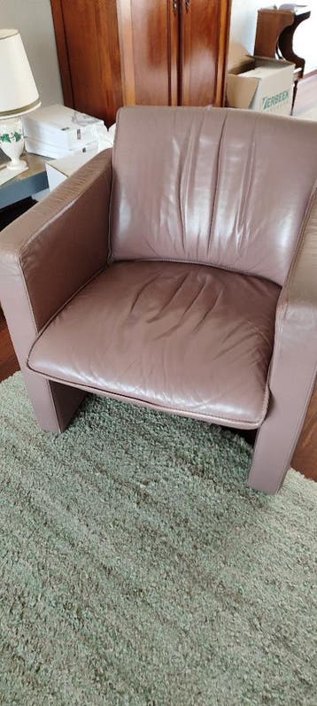LEOLUX Fauteuil Fiabo leder kleur seringa
