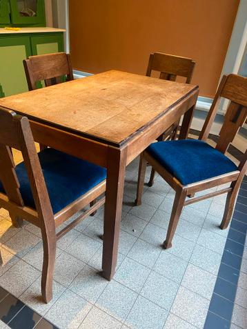Art Deco Eettafel met Stoelen - Jaren 30