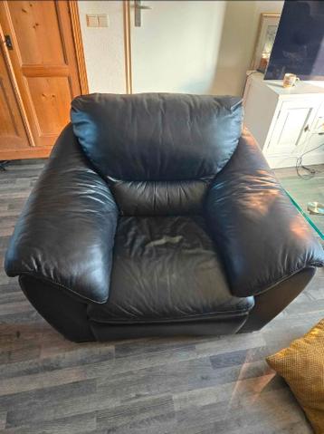 Zwartleren Natuzzi fauteuil