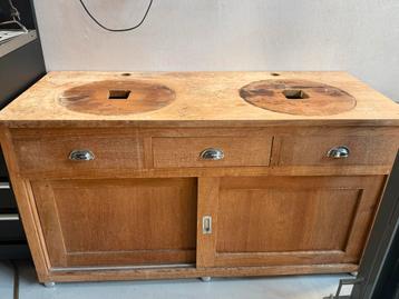Teakhouten wastafel meubel 140 breed, 60 diep en 77 hoog