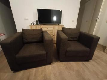2x donkergrijze eenzitsbank / fauteuil – gratis af te halen