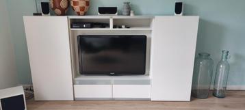 Ikea Besta Boas tv- meubel in wit met schuifdeuren