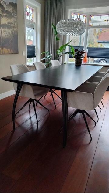 Tafelblad 240x96 hardhout, eettafel, zwart