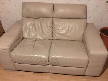 2en 3 zitbank echt leer geen nep leer