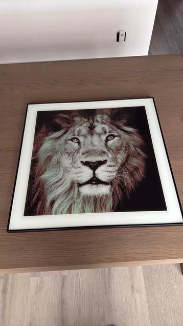 Schilderij met glas en zwarte rand