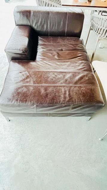 Bruine leren lounge module - Japandi stijl