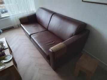 Bank bruin leer 3 persoons