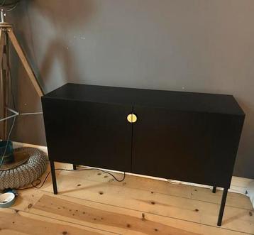 Dressoir zwart hout/metaal