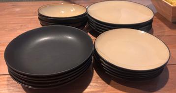 Zwart en Groen Borden en kommetjes Set