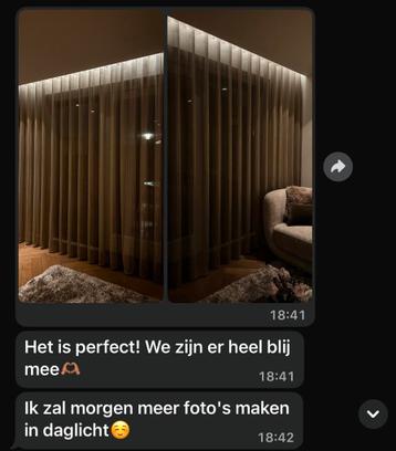 50% stof korting Vitrages en inbetweens in wave plooi