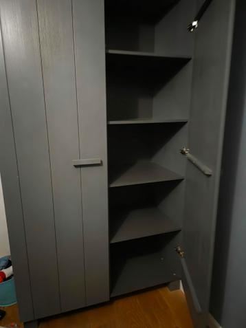 Houten Kledingkast Woood grijs antraciet