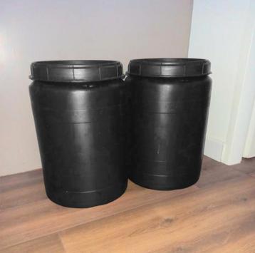 2x Voerton 60 Liter vaten (vissenvoer/paardenvoer/hondenvoer